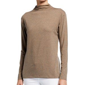 NWT Joan Vass Mock-Neck Long Sleeve Top